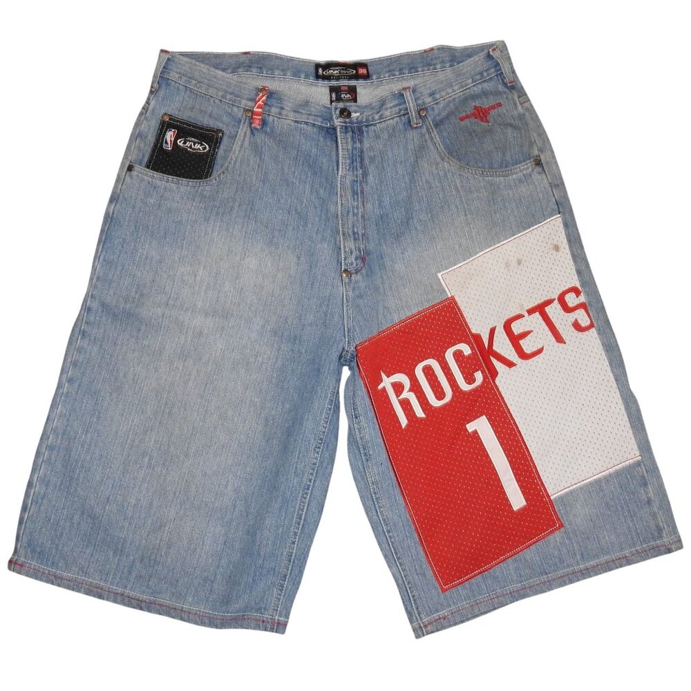 Vintage UNK Denim NBA Houston Rockets Tracy McGrady Shorts Size 38